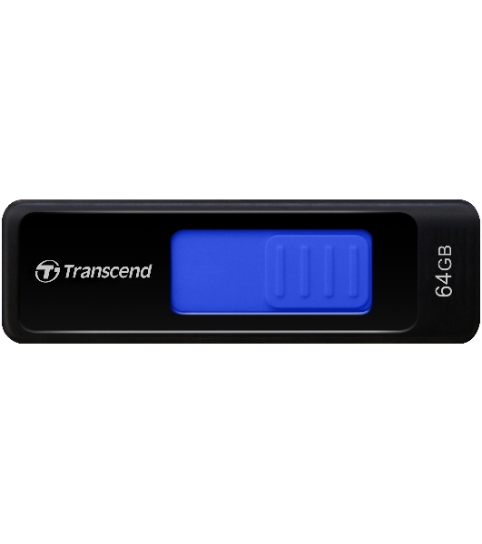 Флешка USB Transcend JetFlash 760 (TS64GJF760), 64Gb, USB 3.0, R/W 130/40, черный/синий