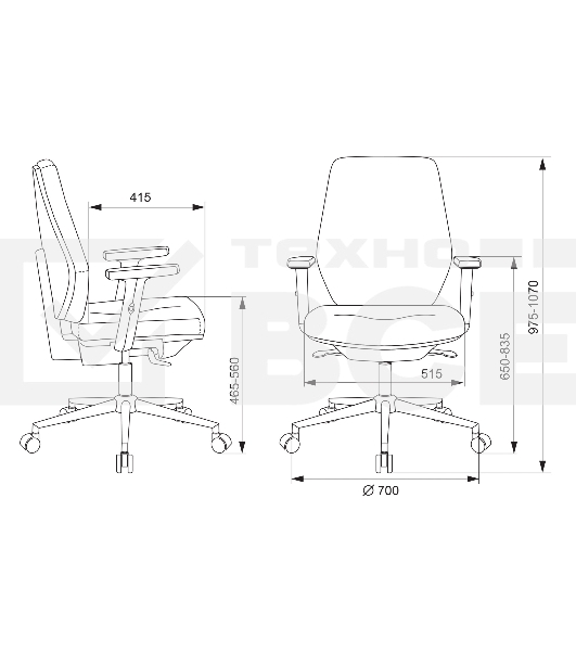 Кресло Бюрократ CH-545SL черный 38-418 крестовина металл хром