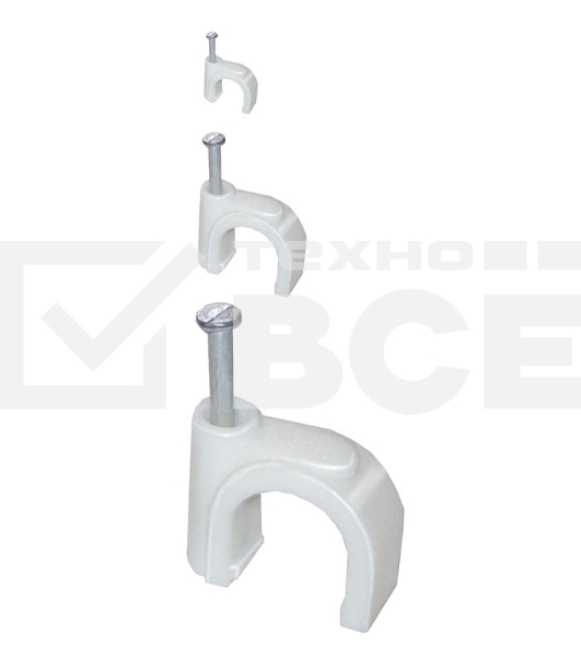 Скоба 4мм плоская пластиковая IEK (100шт)