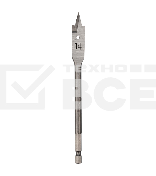 Сверло перовое по дереву 14х152 мм (шестигранный хвостовик) Kranz