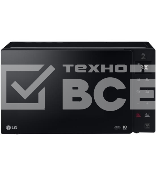 Микроволновая печь LG MW25R35GIS черный, 25 л, 1000 Вт, переключатели - сенсор