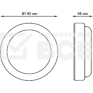 Светильник LED UNIVERSAL IP65 D160*53 12W 980lm 6500K ЖКХ круглый c микр сенсором 1/40 126411312-S Gauss