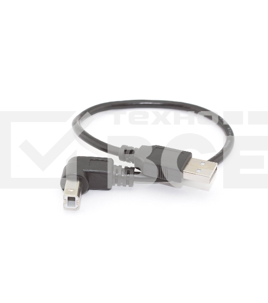 Кабель USB  2.0 на  USB-B угол вниз 0,3 м
