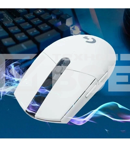 Мышь беспроводная Logitech G304 Lightspeed белый, 12000 dpi, радиоканал, USB, кнопки - 6