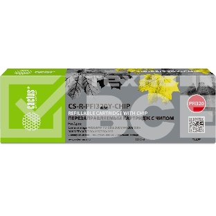 Картридж струйный Cactus CS-R-PFI320Y-CHIP PFI-320Y желтый (260мл) для Canon imagePROGRAF TM-200/200MFP/205/300/300MFP/305/250/255/350/355 с чипом
