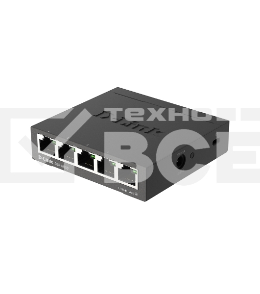 Коммутатор неуправляемый D-Link DGS-1005D/R1A с 5 портами 10/100/1000Base-T