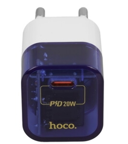 Сетевое зарядное устройство HOCO (6931474798381) C125Aaa Transparent Blue