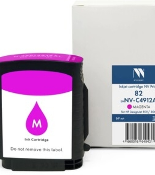 Картридж струйный NVPrint 82 (NV-C4912A) Magenta для HP DesignJet 500/800 (69 мл)