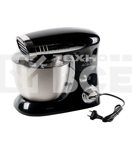 Миксер стационарный Endever Sigma-18, 1000 Вт., планетарный, многофункциональный, стальная чаша 4 л., регулировка скорости, черный