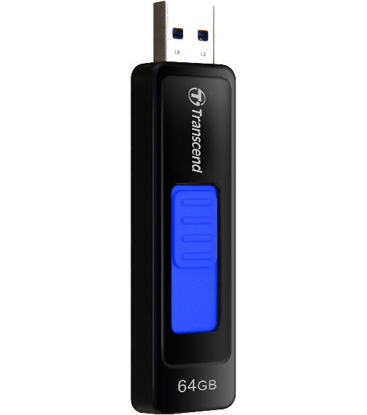 Флешка USB Transcend JetFlash 760 (TS64GJF760), 64Gb, USB 3.0, R/W 130/40, черный/синий