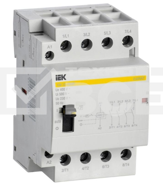 Контактор модульный КМ25-40МР AC с ручным управ. KARAT IEK MKK22-25-40