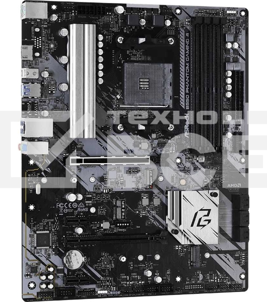 Материнская плата ASRock B550 Phantom Gaming 4, AM4, AMD B550, 4xDDR4, 6xSATA, 2xM.2, 1xPCI-E 3.0 x16, 1xPCI-E 4.0 x16, 1xHDMI, 1x 1Gb LAN, 3x3.5 мм, 7.1, ATX