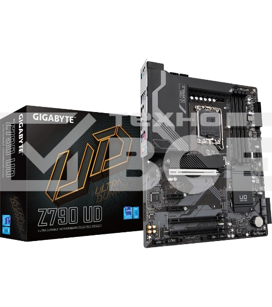 Материнская плата Gigabyte Z790 UD, LGA 1700, Intel Z790, 4xDDR5, 6xSATA, 3xM.2, 1xPCI-E 5.0 x16, 1xPCI-E 4.0 x4, 1xPCI-E 3.0 x1, 1xHDMI, 1xDP, 1x 2.5Gb LAN, 4xUSB-A 2.0, 4xUSB-A 3.2 Gen 1, 1xUSB-A 3.2 Gen 2, 1xUSB-C 3.2 Gen 2x2, 7.1, ATX