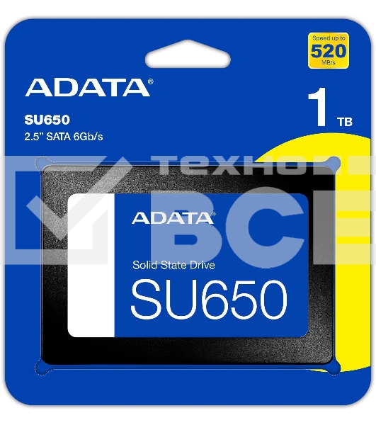 Накопитель SSD ADATA Ultimate SU650, 1Tb, SATA III, 2.5