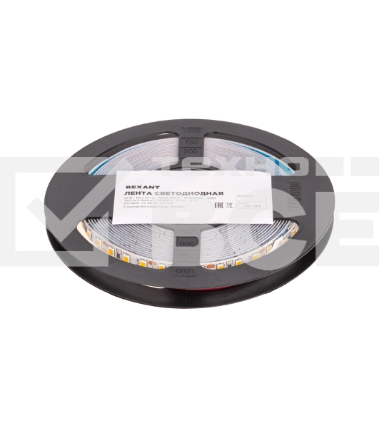 Лента светодиодная 12В, SMD2835, 14,4Вт/м, 120 LED/м, 3000K, 8мм, 5м, IP20 Rexant