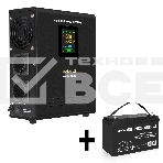 Комплект ИБП EX295995RUS + батарея 100Aч EX282985RUS 1шт (инвертор, синус, для котла, настенный) ExeGate FineSine SX-500.LCD.AVR.2SH <500VA/300W, чистая синусоида, цветной LCD-дисплей, AVR, 2*Schuko, линейно-интерактивный, крепление настенное/универсально, фото2