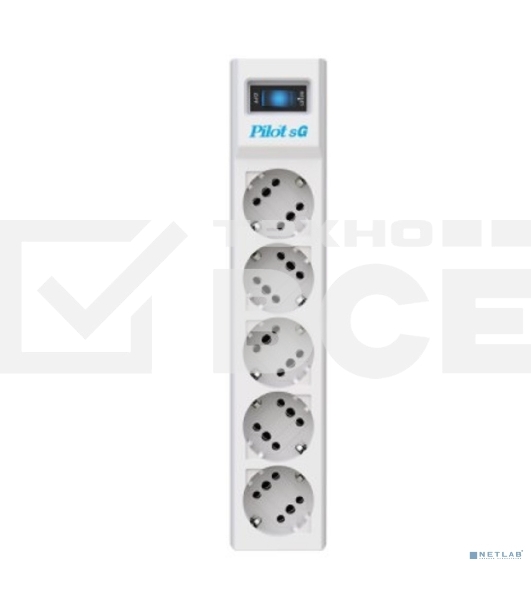 Сетевой фильтр ZIS PILOT Surge protector Pilot SG5 5 outlets (GP), 10A / 2.2kVt, automatic circuit-breaker, 3 m