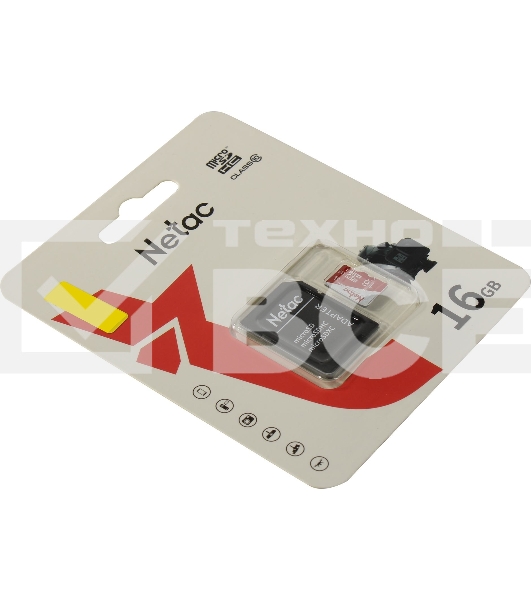 Карта памяти Netac P500 ECO 16GB MicroSDHC C10 up to 80MB/s, retail pack with SD Adapter
