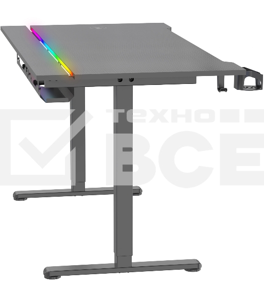 Стол для компьютера Cactus CS-EDXL-GBK столешница МДФ, черный карбон каркас черный 140x60см