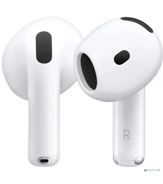 Наушники TWS Apple AirPods 4 (A3050/A3053/A3058) белый, вкладыши, Bluetooth, до 5 ч
