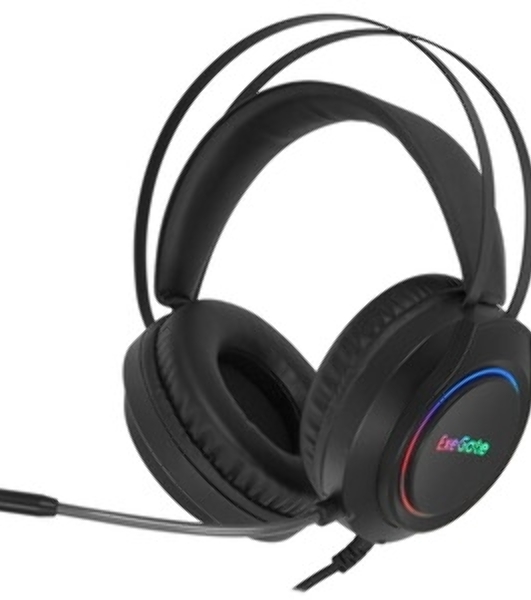 Гарнитура Exegate Cosmos HS-702GL чёрный, проводная, USB, виртуальный звук 7.1, подсветка