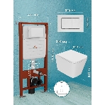 Комплект BAU 6 в 1: усиленная инсталляция BAU IDEAL, унитаз подвесной безободковый Bau Stil Hurricane, быстросъемное тонкое сиденье дюропласт микролифт, клавиша BAU Light нерж сталь брашированная, фото14