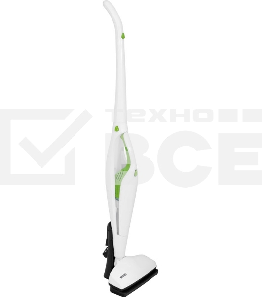 Пылесос вертикальный Mystery MVC-1118 белый/зеленый, питание от аккумулятора, 300 Вт, уборка сухая, пылесборник 0.5 л, работа от АКБ max 30 мин