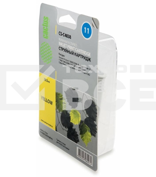Картридж струйный Cactus CS-C4838 жёлтый (29 мл) для №11 HP 2000/2500/1000/1100/1200