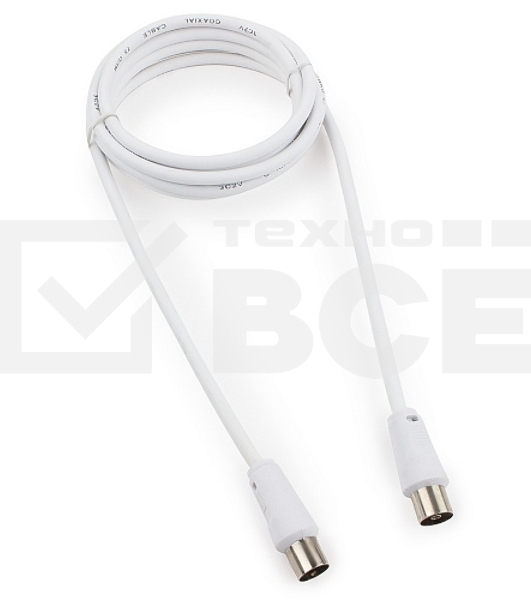 Кабель телевизионный Cablexpert CCV-515-W, Coaxial M/F, белый, 1.8м