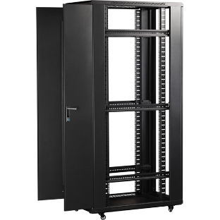 Шкаф 19' Business, 37U 600x800, черный, передняя дверь стекло, задняя дверь распашная металл