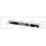 Блок розеток Rem-10 без шнура с инд., 9 Sсhuko, вход IEC 60320 C14, 10A, алюм., 19