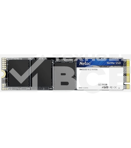 Накопитель SSD Netac NV2000, 256GB, PCIe 3.0 x4, M.2 2280, NVMe, R/W 2500/1000