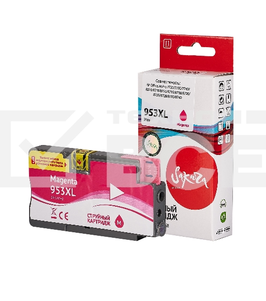 Струйный картридж Sakura F6U17AE (№953XL Magenta) для HP, пурпурный, 26 мл., 1600 к.