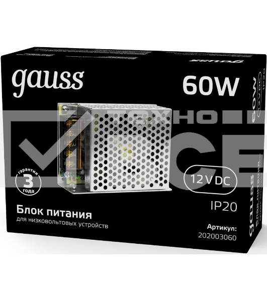 Блок питания GAUSS LED STRIP PS 60W 12V