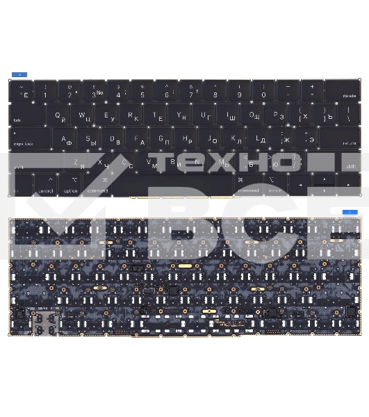 Клавиатура для ноутбука Apple MacBook Pro Retina 13' A1989 15' A1990 2018 плоский Enter черная