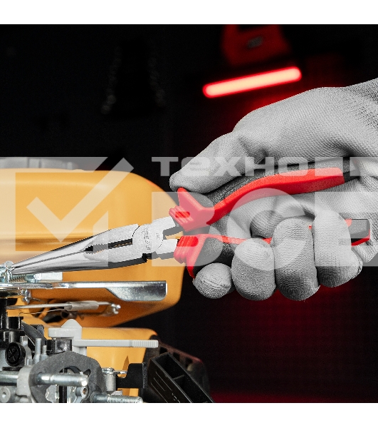 Длинногубцы прямые, 200 мм, хром-ванадий, двухкомпонентные рукоятки Matrix