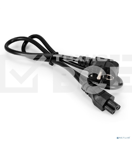 Кабель питания ноутбуков ExeGate Special PC5-7,5S (Евровилка Schuko->C5, 3*0.75мм2, CCA, черный, 0.75м)