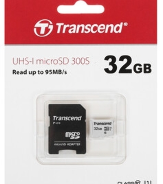 Флеш карта Micro SecureDigital 32Gb Transcend TS32GUSD300S-A MicroSDHC Class 10 UHS-I, SD adapter