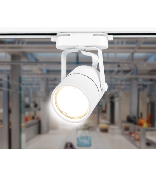 Трековый однофазный светильник со сменной лампой Ambrella light GL5101 WH белый GU10 max 12W