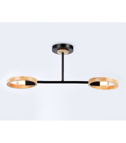 Светильник Ambrella light TR8244/2 BK/LWD черный/светлое дерево E27/2 max 40W 590*165*220