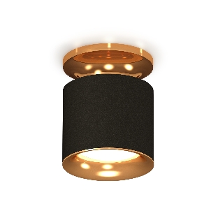 Светильник Ambrella Light XS7402102 SBK/PYG черный песок/золото желтое полированное MR16 GU5.3 (N7929, C7402, N7014)