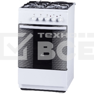 Плита комбинированная Flama RK 23-105 W белый, конфорок 4 шт, духовка 50 л, 50 см x 85 см x 60 см