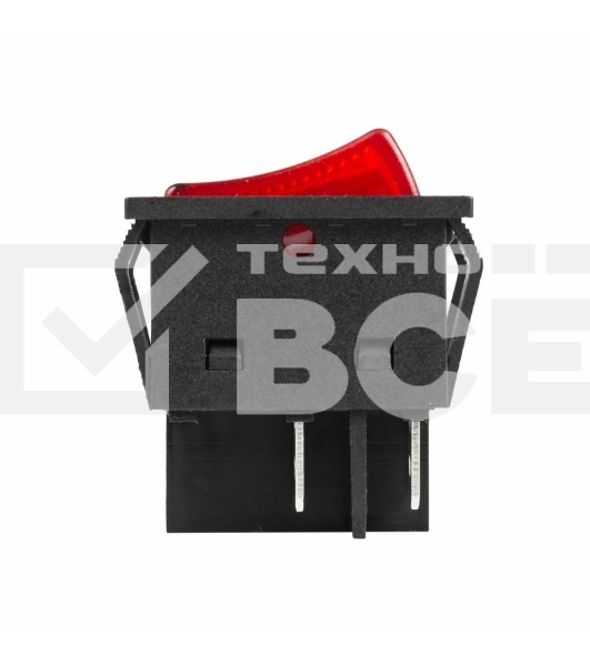 Выключатель клавишный 250V 25А (4с) ON-OFF красный с подсветкой Rexant