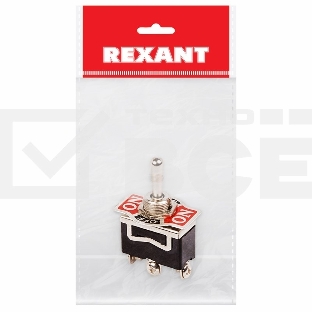 Тумблер 250V 15А (3c) ON-OFF-ON однополюсный  (KN-103)  Rexant Индивидуальная упаковка 1 шт