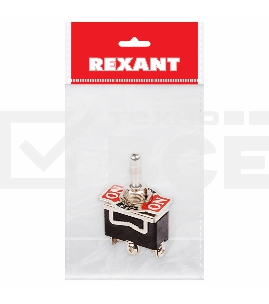 Тумблер 250V 15А (3c) ON-OFF-ON однополюсный  (KN-103)  Rexant Индивидуальная упаковка 1 шт