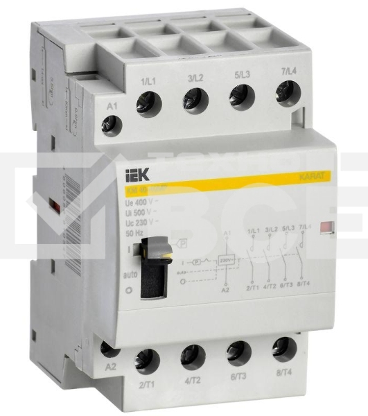 Контактор модульный КМ40-40МР AC с ручным управ. KARAT IEK MKK22-40-40