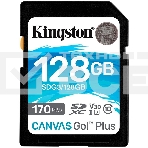 Карта памяти Kingston 128GB SDXC Canvas Go Plus 170R C10 UHS-I U3 V30 EAN: 740617301458, фото 1