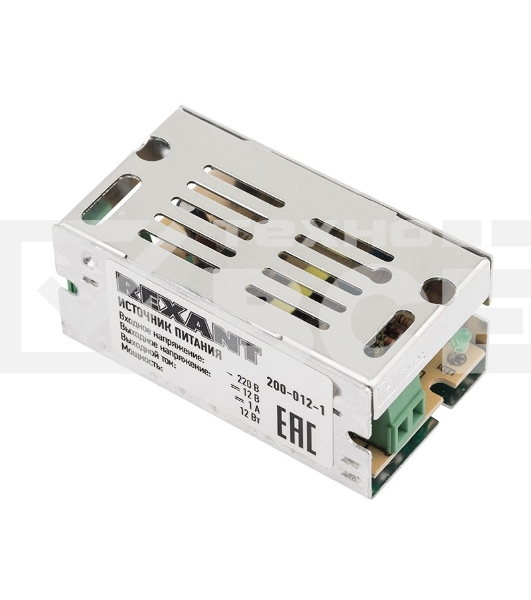 Источник питания 220 V AC/12 V DC 1 A 12 W с разъемами под винт, без влагозащиты (IP23)