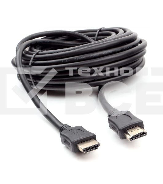 Кабель HDMI Cablexpert CC-HDMI4L-10M, 10м, v2.0, 19M/19M, серия Light, черный, позол.разъемы, экран, пакет