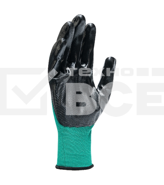 Перчатки полиэфирные Palisad с черным нитрильным покрытием, размер 9, 13 класс вязки
